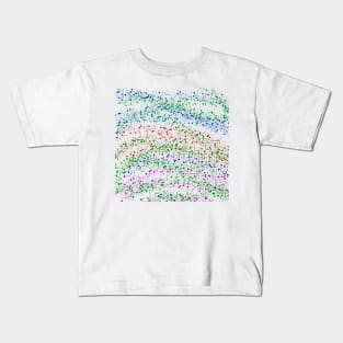 red blue green abstract splatter texture background Kids T-Shirt